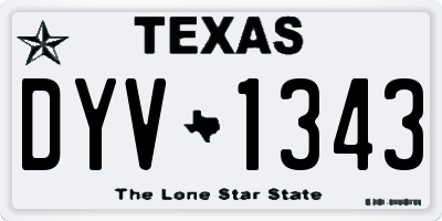 TX license plate DYV1343