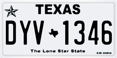 TX license plate DYV1346