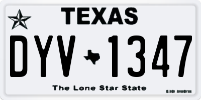 TX license plate DYV1347