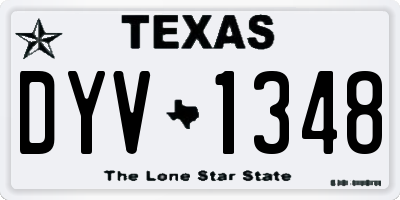 TX license plate DYV1348