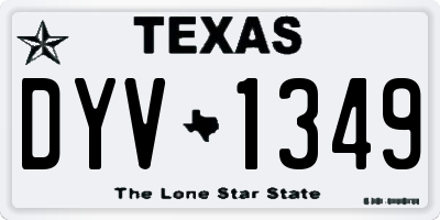 TX license plate DYV1349