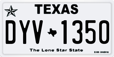 TX license plate DYV1350