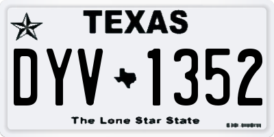 TX license plate DYV1352