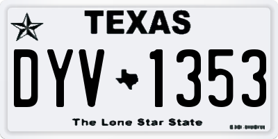 TX license plate DYV1353