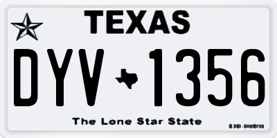 TX license plate DYV1356