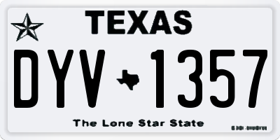 TX license plate DYV1357
