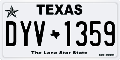 TX license plate DYV1359