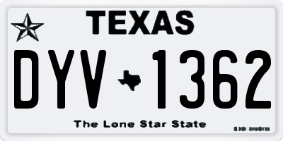 TX license plate DYV1362