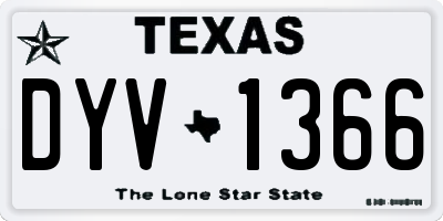 TX license plate DYV1366