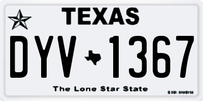 TX license plate DYV1367