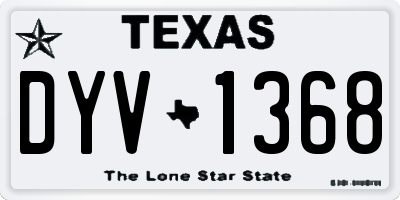 TX license plate DYV1368