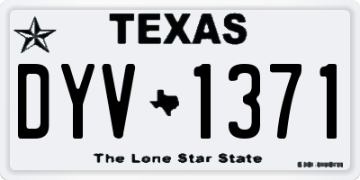 TX license plate DYV1371