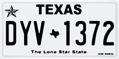 TX license plate DYV1372