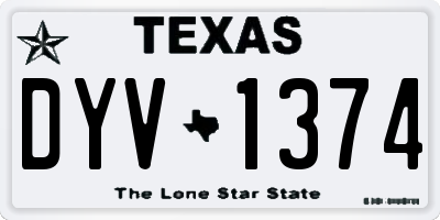 TX license plate DYV1374