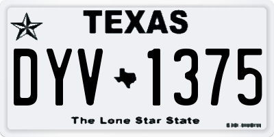 TX license plate DYV1375