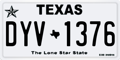 TX license plate DYV1376