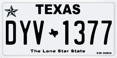 TX license plate DYV1377