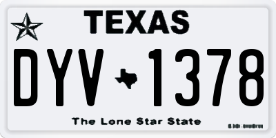 TX license plate DYV1378