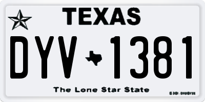 TX license plate DYV1381