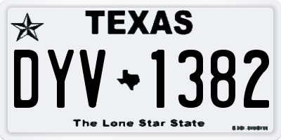 TX license plate DYV1382