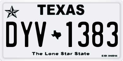 TX license plate DYV1383