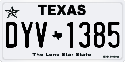 TX license plate DYV1385