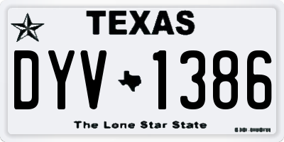 TX license plate DYV1386