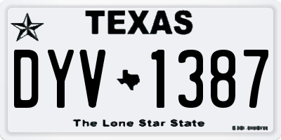 TX license plate DYV1387