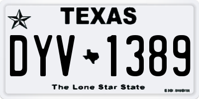TX license plate DYV1389