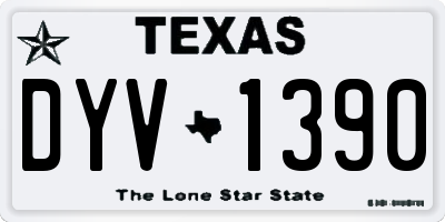 TX license plate DYV1390