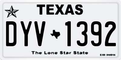 TX license plate DYV1392