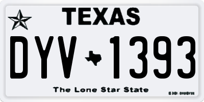 TX license plate DYV1393