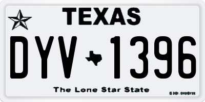 TX license plate DYV1396