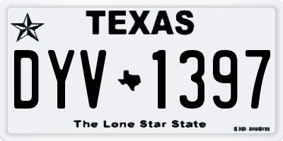 TX license plate DYV1397