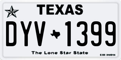 TX license plate DYV1399