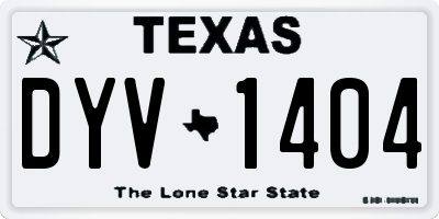 TX license plate DYV1404