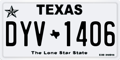 TX license plate DYV1406