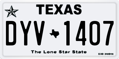 TX license plate DYV1407