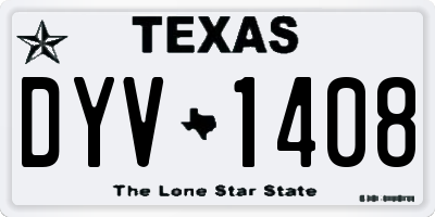 TX license plate DYV1408
