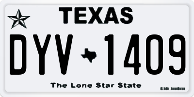 TX license plate DYV1409