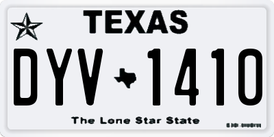 TX license plate DYV1410