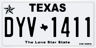 TX license plate DYV1411