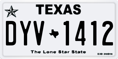 TX license plate DYV1412