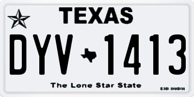 TX license plate DYV1413