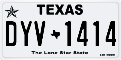 TX license plate DYV1414