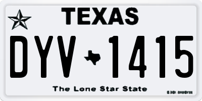 TX license plate DYV1415