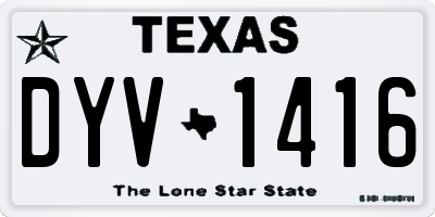 TX license plate DYV1416