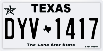 TX license plate DYV1417