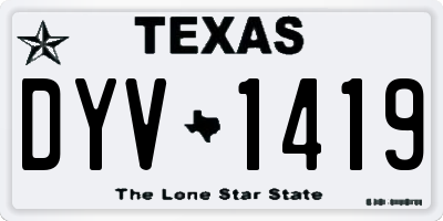 TX license plate DYV1419