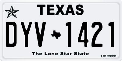 TX license plate DYV1421